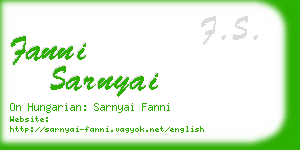 fanni sarnyai business card